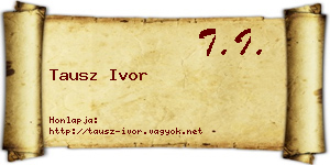 Tausz Ivor névjegykártya